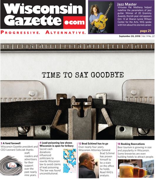 Read more about the article Wisconsin Gazette Prints Final Issue