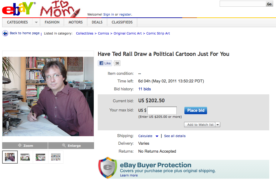 Read more about the article Cartoonist Ted Rall Auctions Himself on eBay