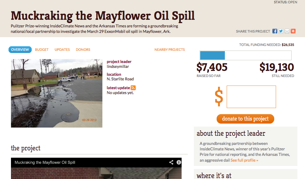 Read more about the article Arkansas Times Launches Crowdfunding Campaign to Investigate Mayflower Oil Spill