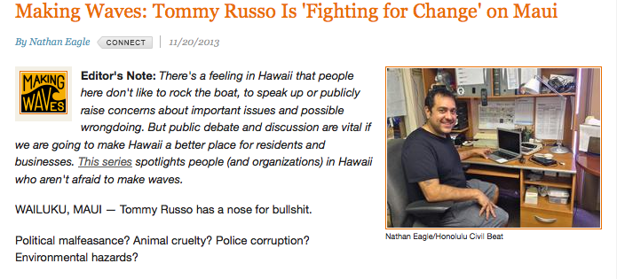 Read more about the article Tommy Russo “Making Waves” on Maui