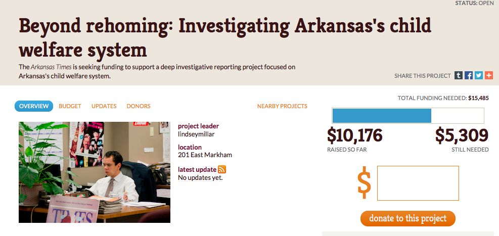 Read more about the article Arkansas Times Launches Crowdfunding Campaign for Investigative Project